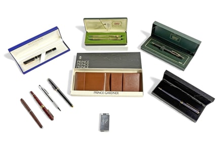 Lot of Pens, Lighter, & Wallet - Cross, Waterman.