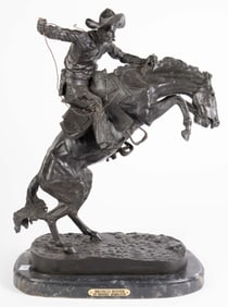 Bronze Sculpture After Remington - Bronco Buster.