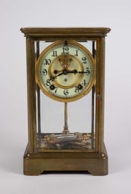 Ansonia Crystal & Brass Regulator Clock.