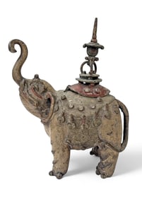 Antique Bronze Elephant Censer.