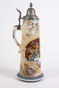Mettlach 3L Stein Tankard - Schlitt Carnival #2777