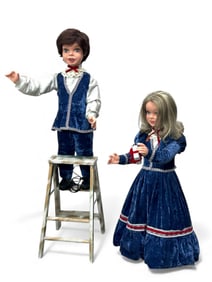 Pair of Animatronic Boy and Girl Figures.