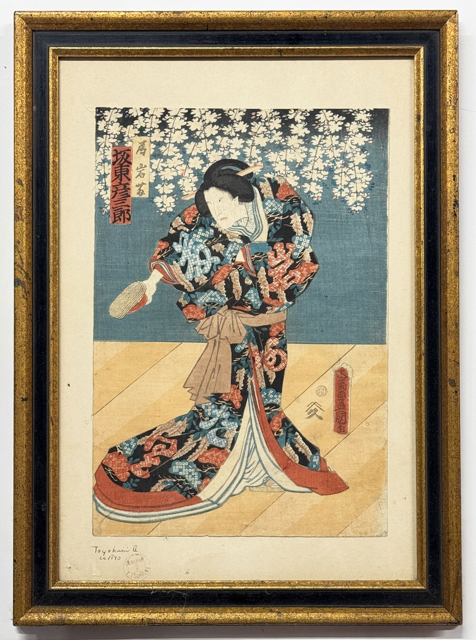 Old Japanese Ukiyo-e Woodblock Print, Toyokuni III (1 of 6)