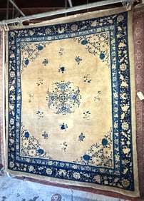 8' x 9' 7" Art Deco Chinese Peking Rug.
