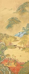 Old Chinese Ink & Color on Silk Painting.