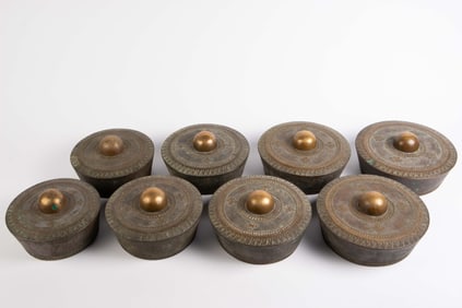 Set of 8 Asian Bronze Kulintang Gongs.