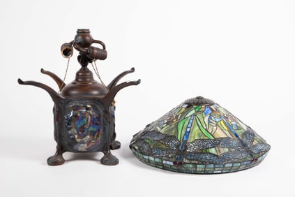 Style of Tiffany Dragonfly Lamp w/Turtle Back Base