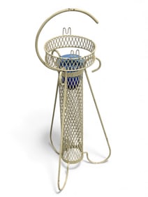 Mid-Century Modern Wrought Iron Ash Stand.