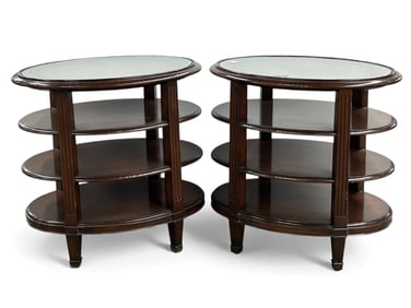 Pair of Milling Road Three-Tier Side Tables.
