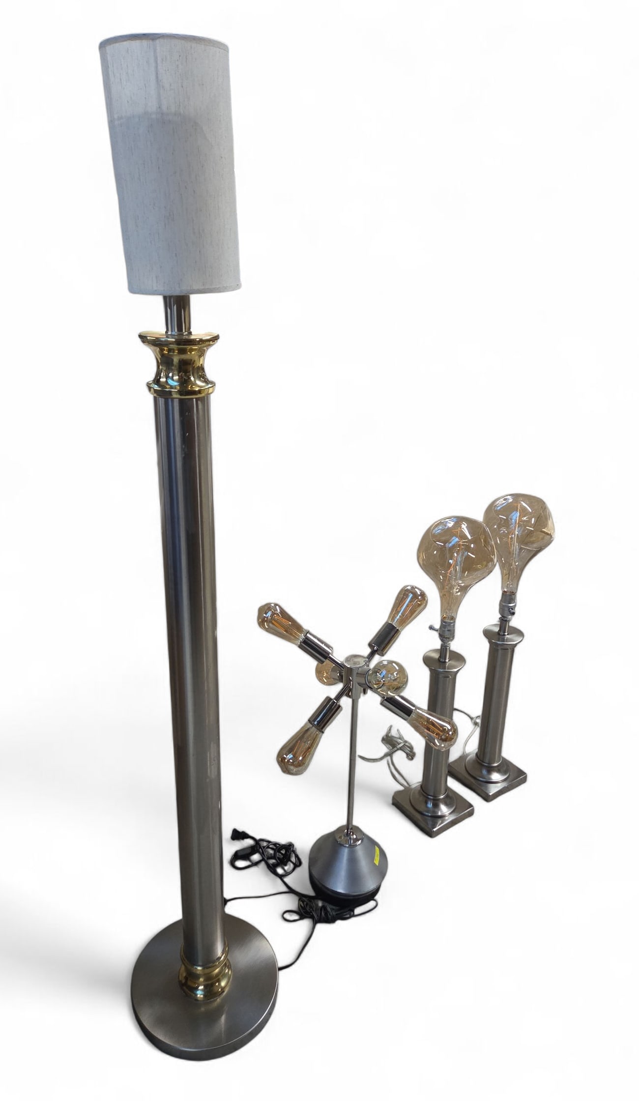 Lot of Four Contemporary Metal Lamps. (1 of 6)