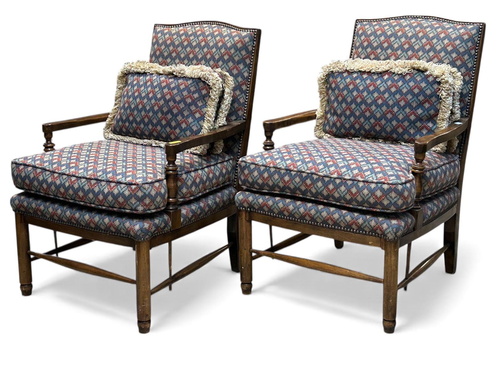 Pair of Upholstered Lounge Chairs. (1 of 9)