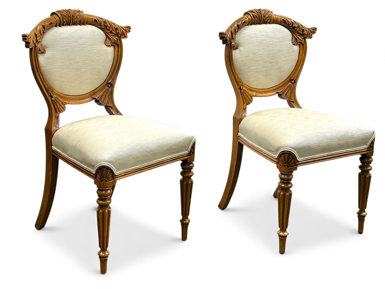Two French Carved Upholstered Chairs. (1 of 9)