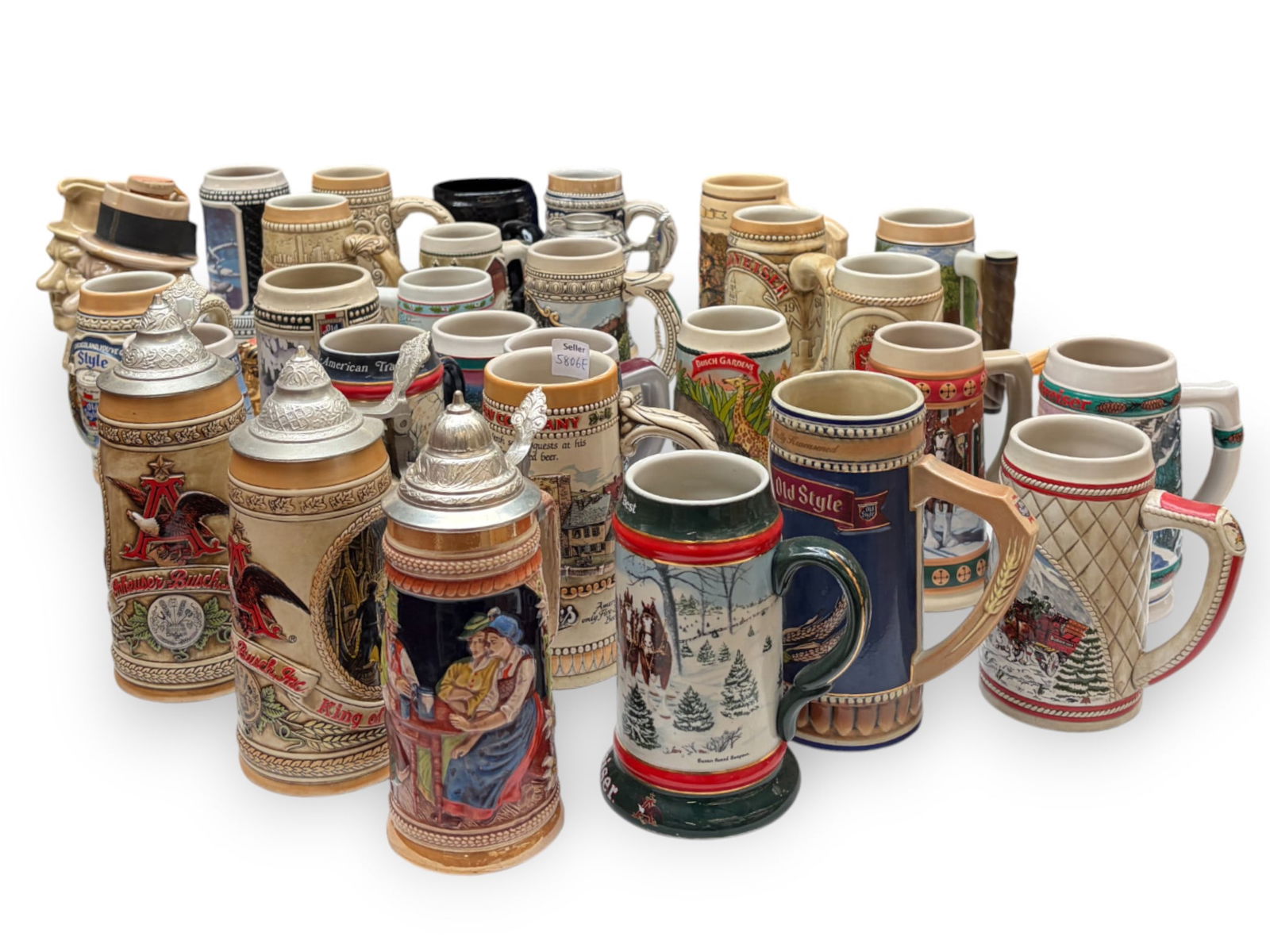 Lot of 32 Assorted Steins- Budweiser, etc. (1 of 5)