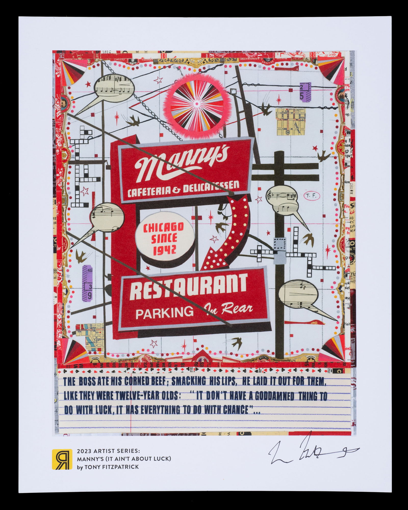 Manny's (It Ain't About Luck), Tony Fitzpatrick. (1 of 4)