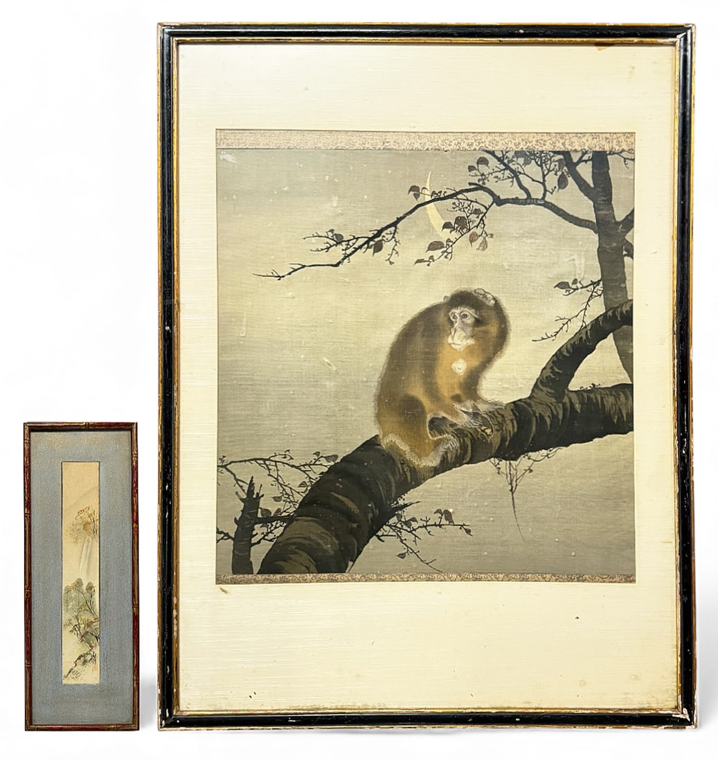 Lot of 2 Japanese Paintings, Large & Small. (1 of 9)