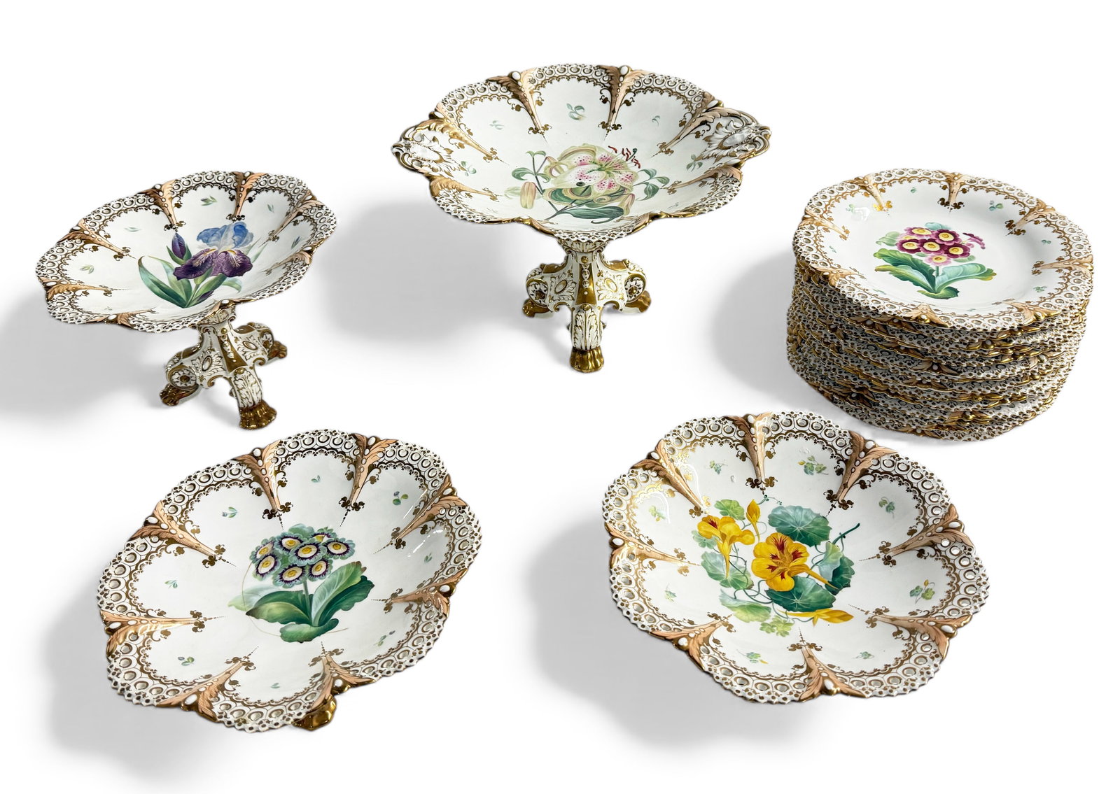 18 Pc. Very Fine Flora Danica Style Porcelain Set. (1 of 9)