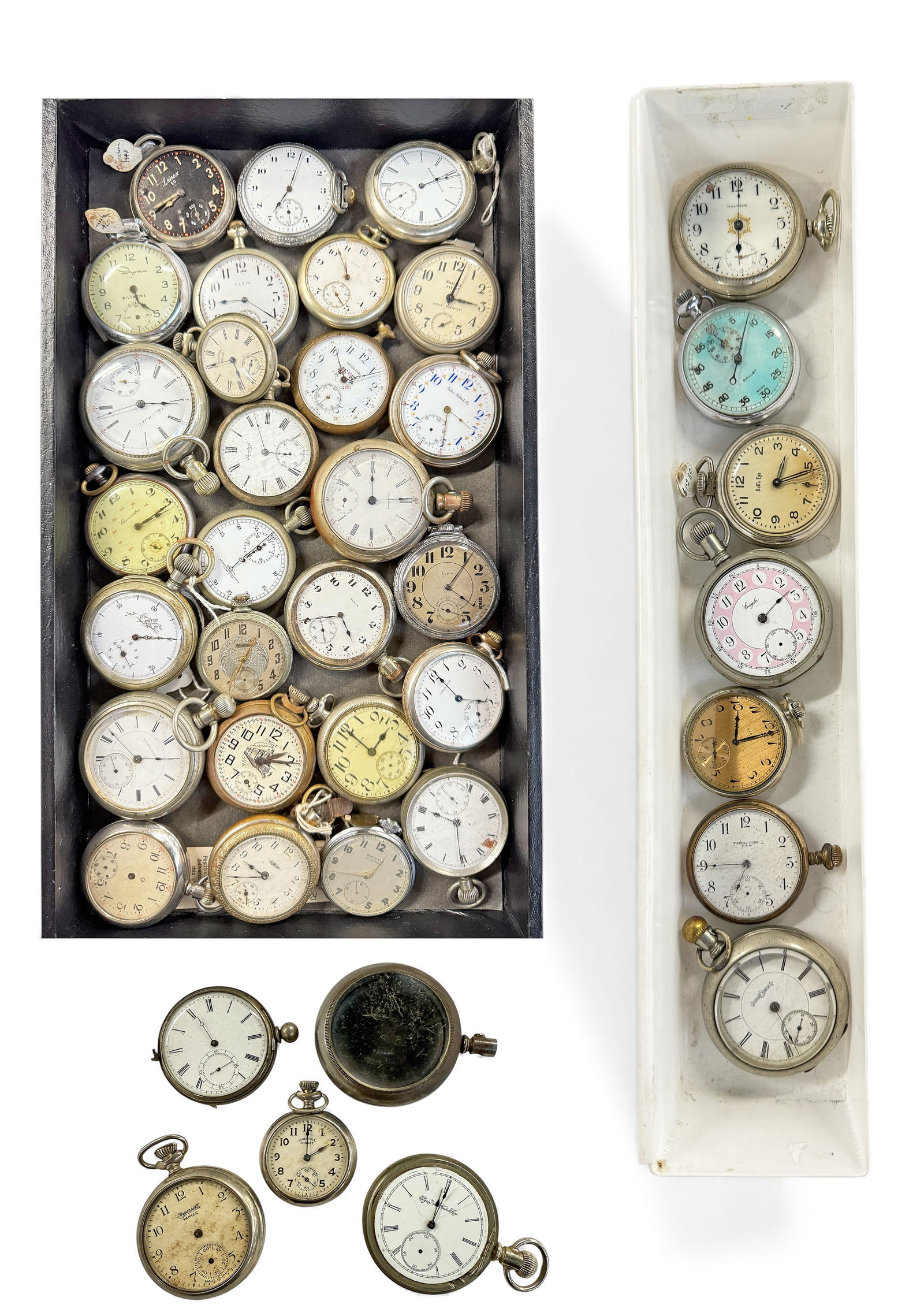 Lot of Mostly Swiss & American Pocket Watches. (1 of 4)