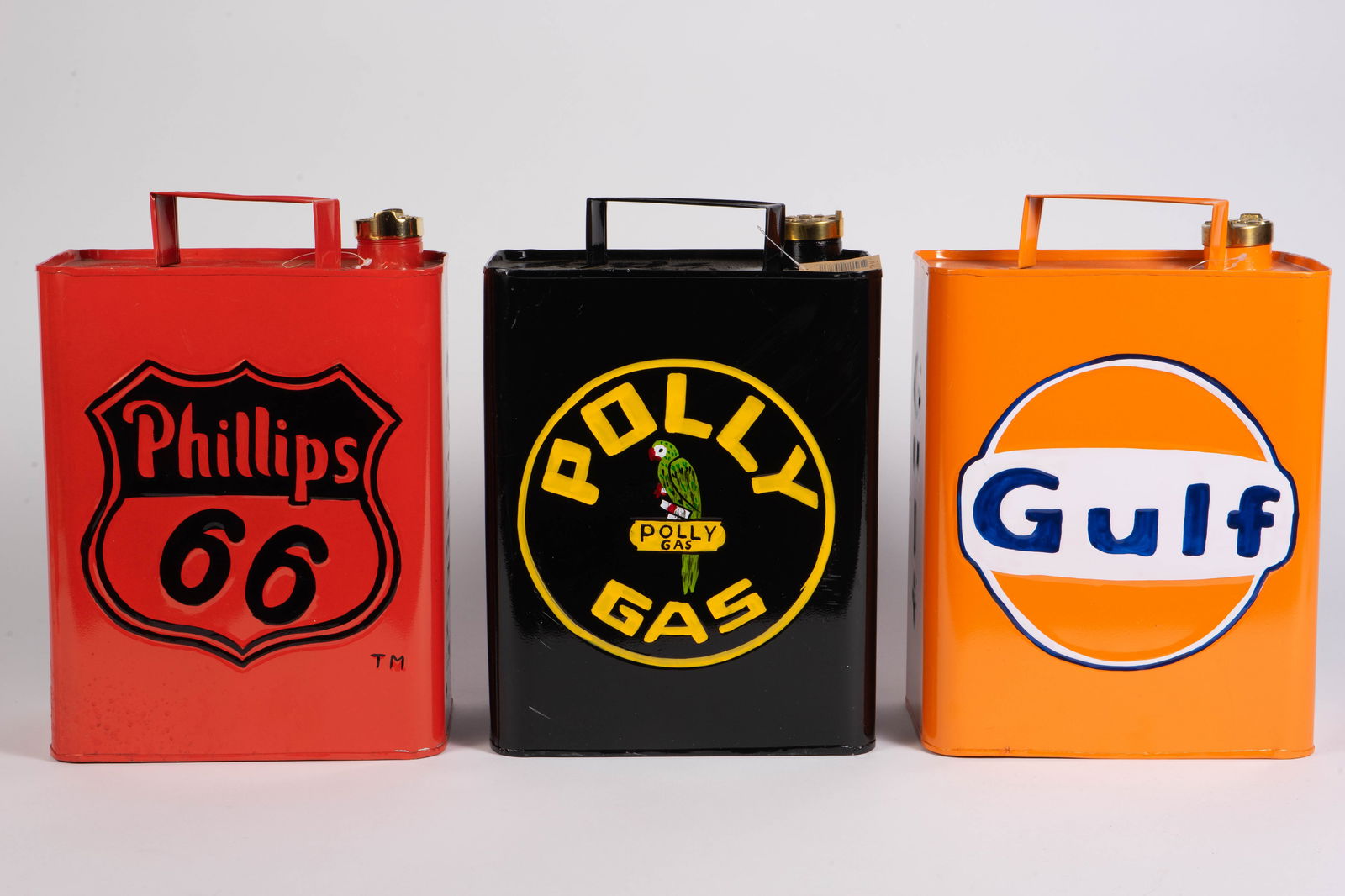 Newer Advertising Gas Cans - Polly, Phillips, Gulf (1 of 8)
