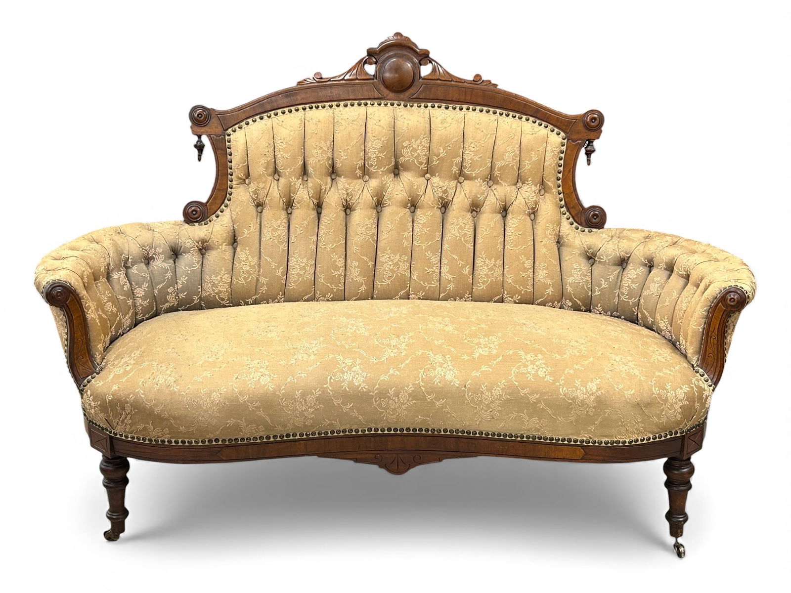 Carved Victorian Sofa or Love Seat. (1 of 9)