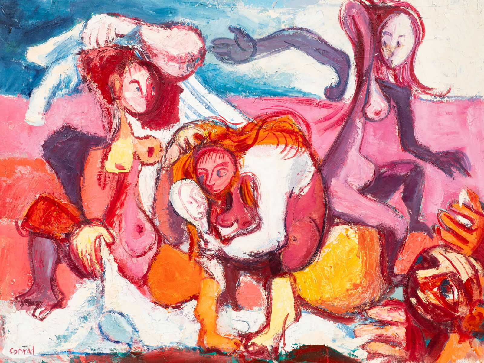 Large Abstract Figural Painting, George Conrad. (1 of 8)