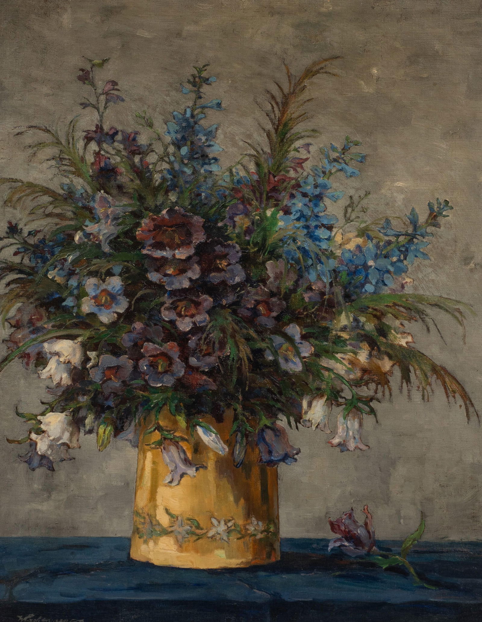 Still Life of Flower Vase, Signed. (1 of 5)