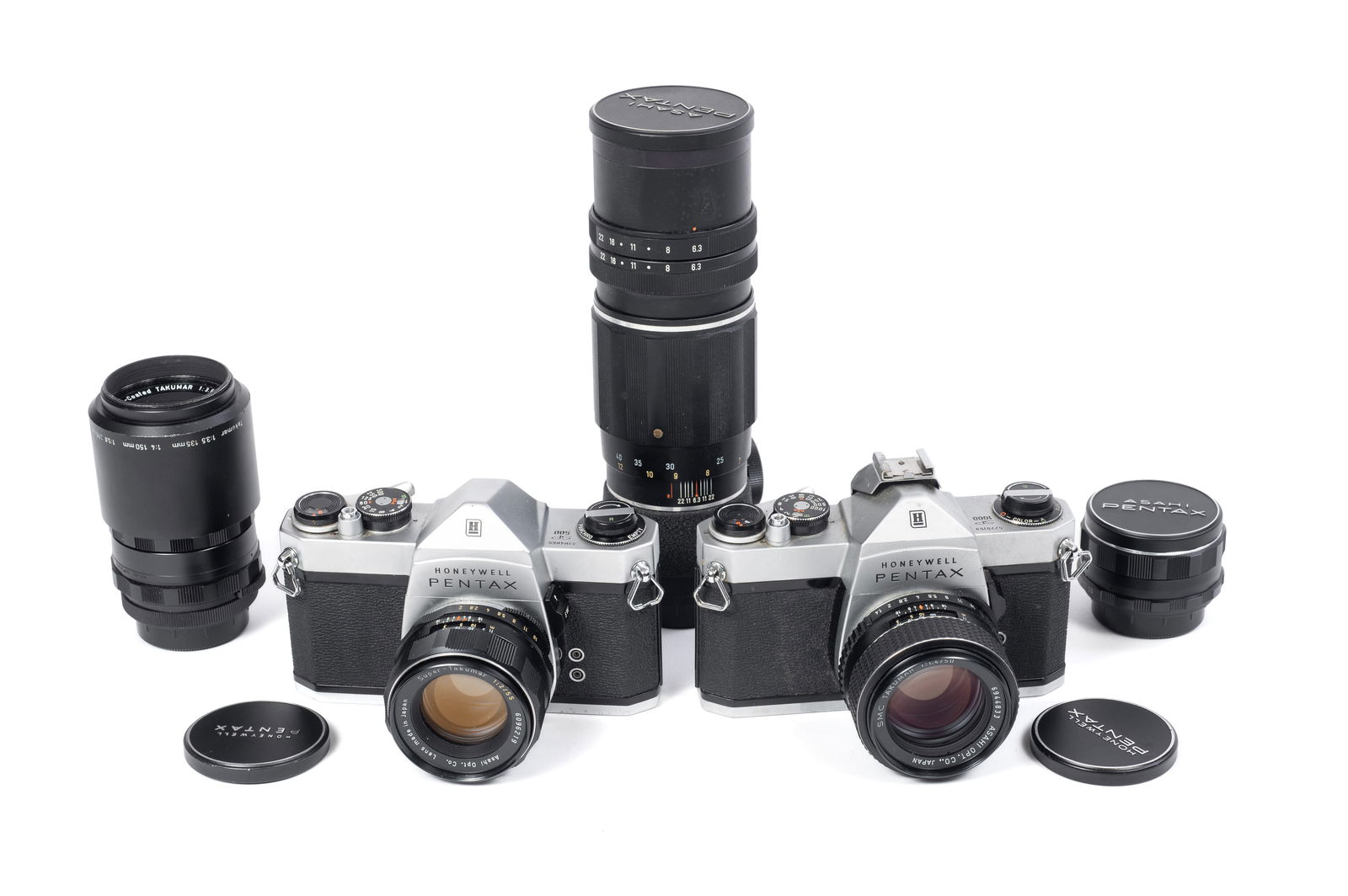 Pentax SP 1000 & SP 500 Cameras with Lenses. (1 of 10)