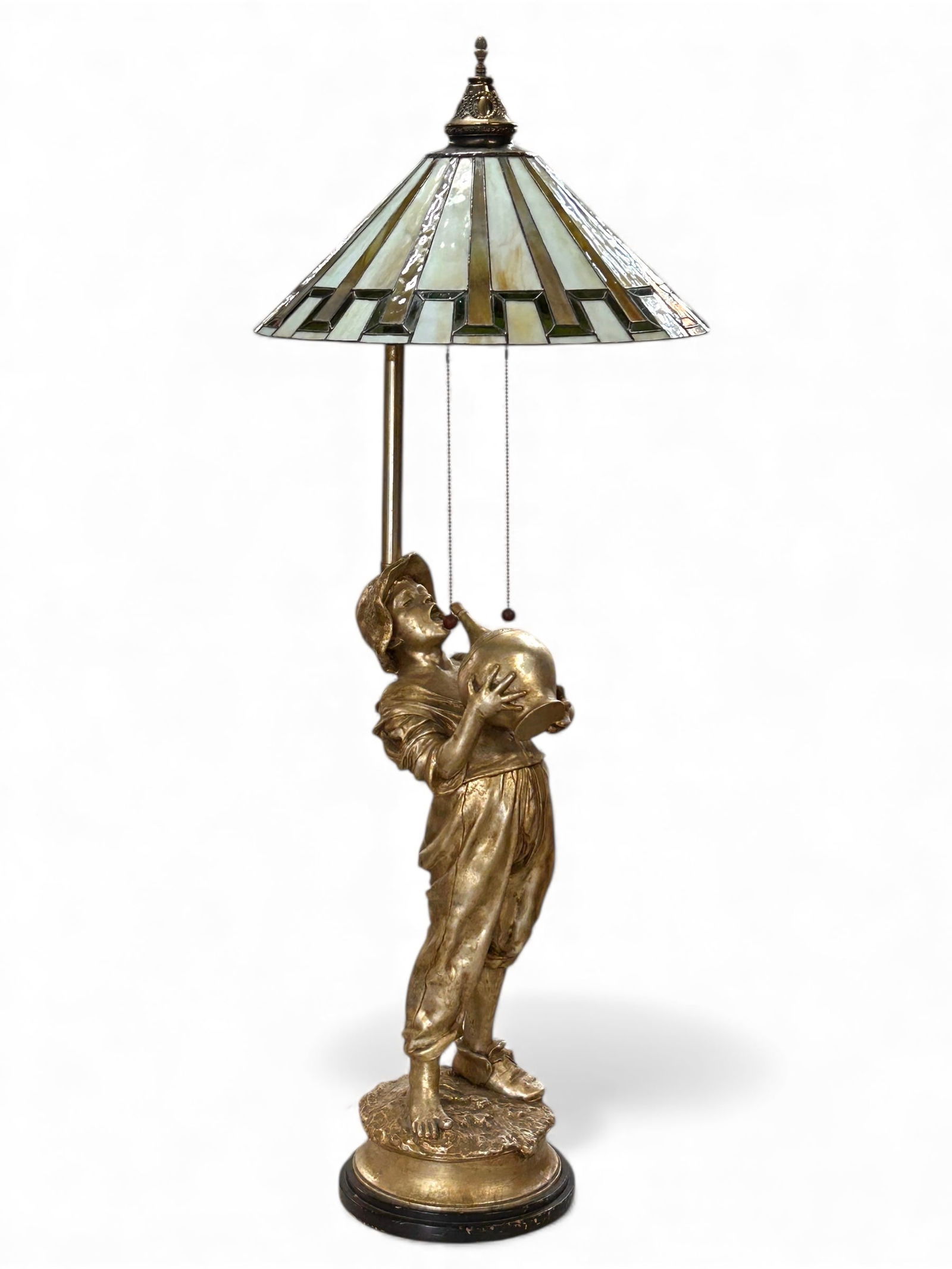 Marbro Lamp Co. Figural Lamp w/ Geometric Shade. (1 of 12)