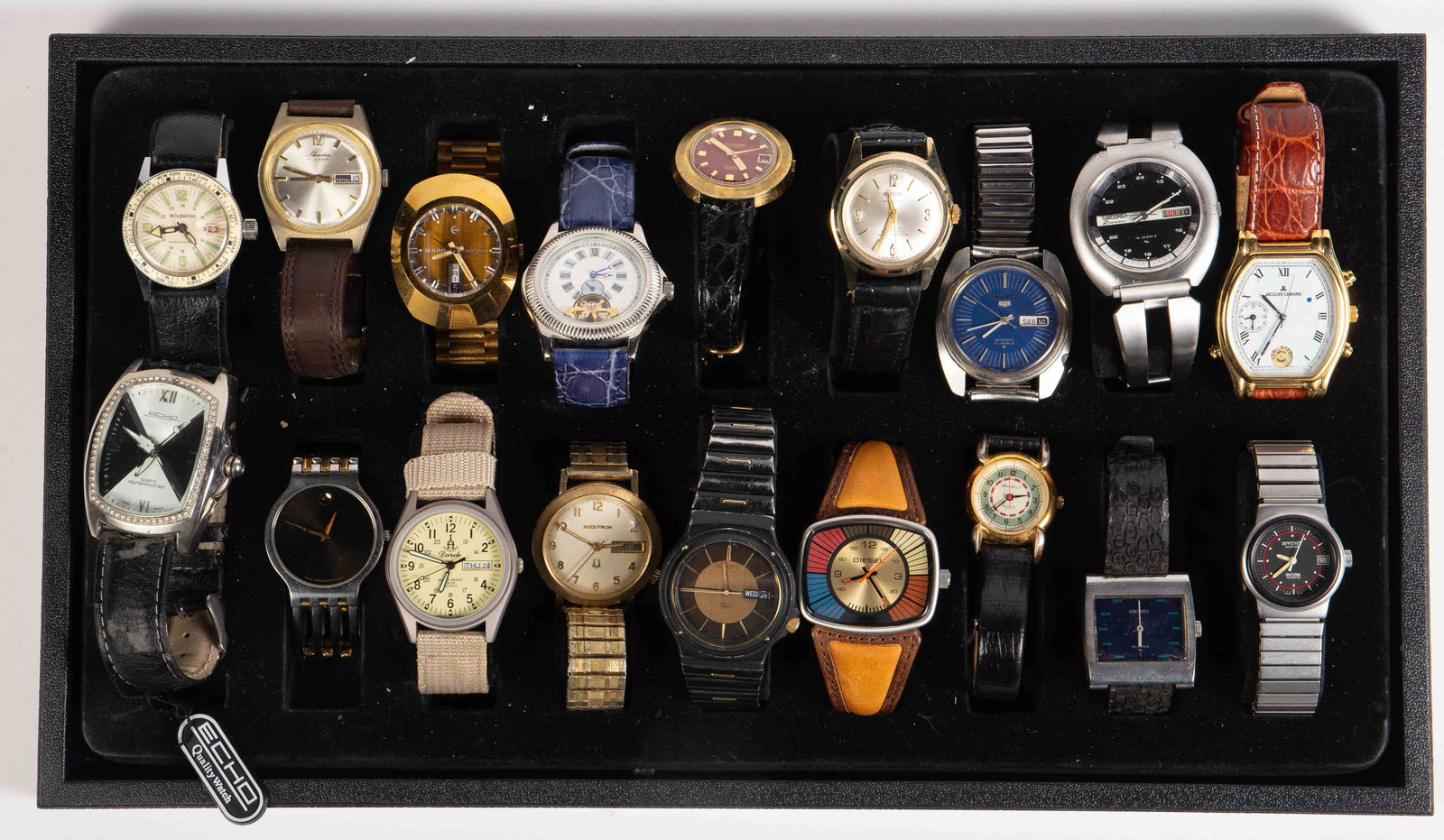 18 Vintage Mens' Watches - Rado, Seiko, LeJour. (1 of 7)