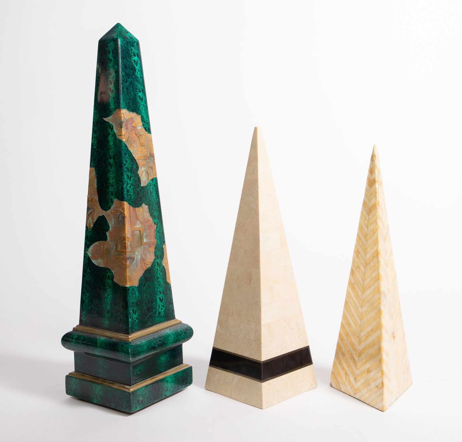 Lot of 3 Obelisks, inc. Marble & MOP Veneers. (1 of 8)