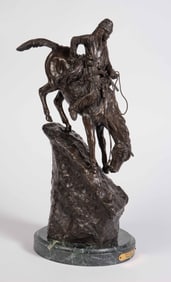 Mountain Man Bronze Sculpture After Remington.