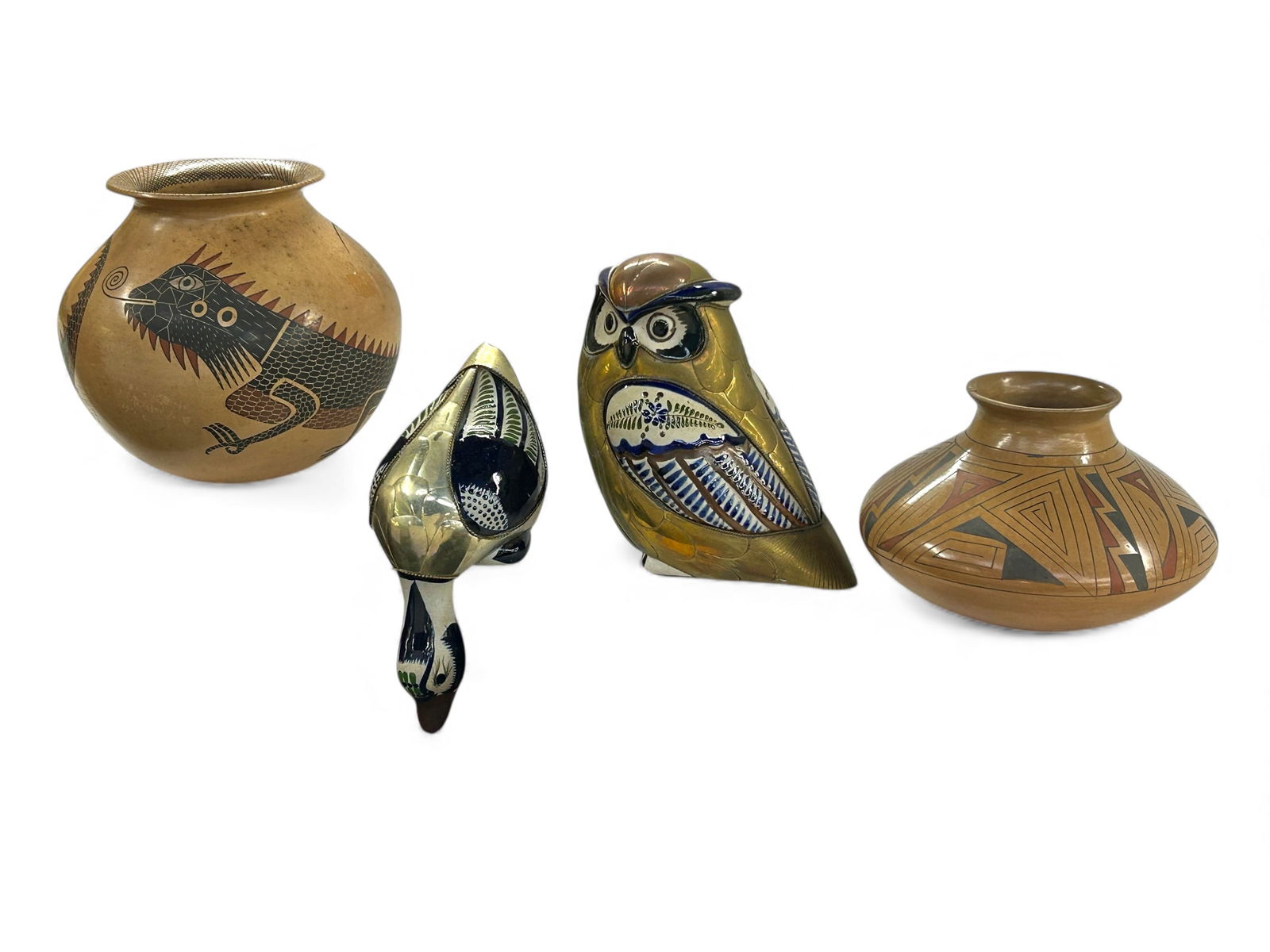 4 Pcs. of Mexican Pottery - Mata Ortiz & Tonala. (1 of 15)
