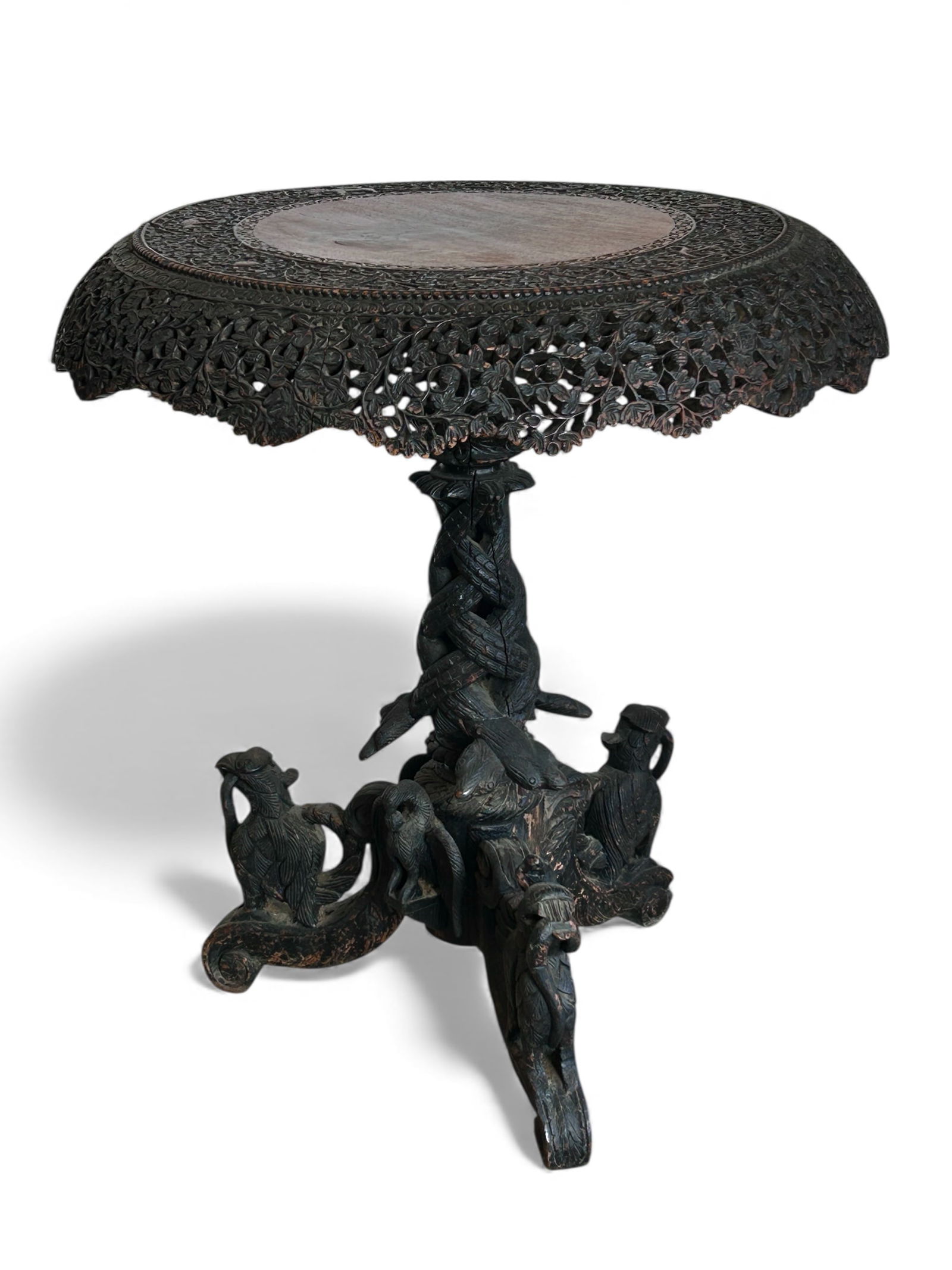Ornately Carved Antique Anglo Indian Table. (1 of 15)