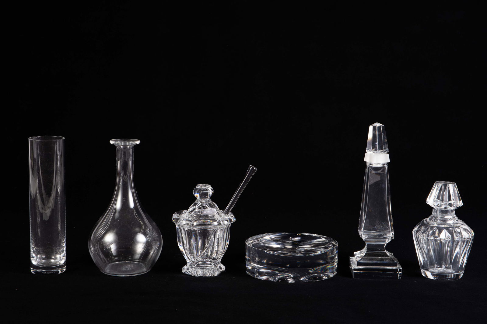 Baccarat Crystal Bottles, Vases, Jar, Ashtray. (1 of 5)