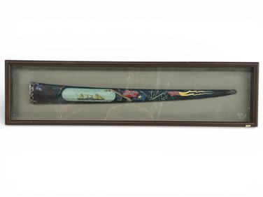 Painted Swordfish Bill Scabbard - Civil War Blockade Runner.