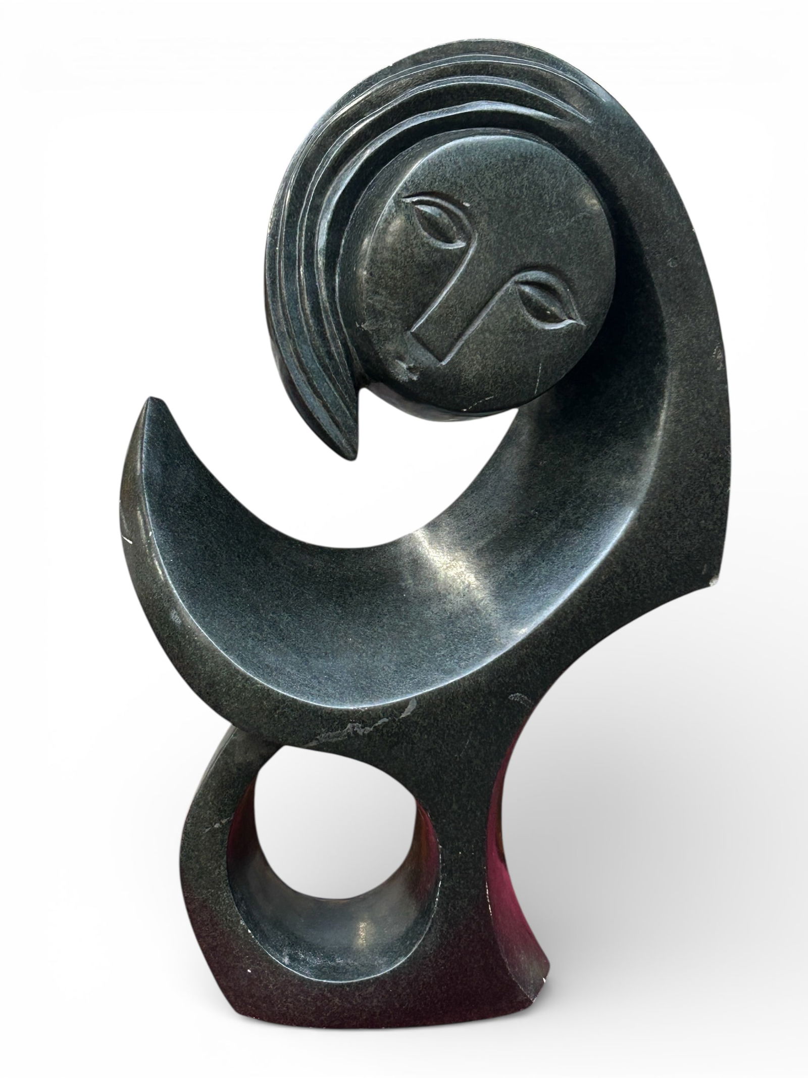 K. Munga Signed Shona Sculpture w/ Face. (1 of 12)