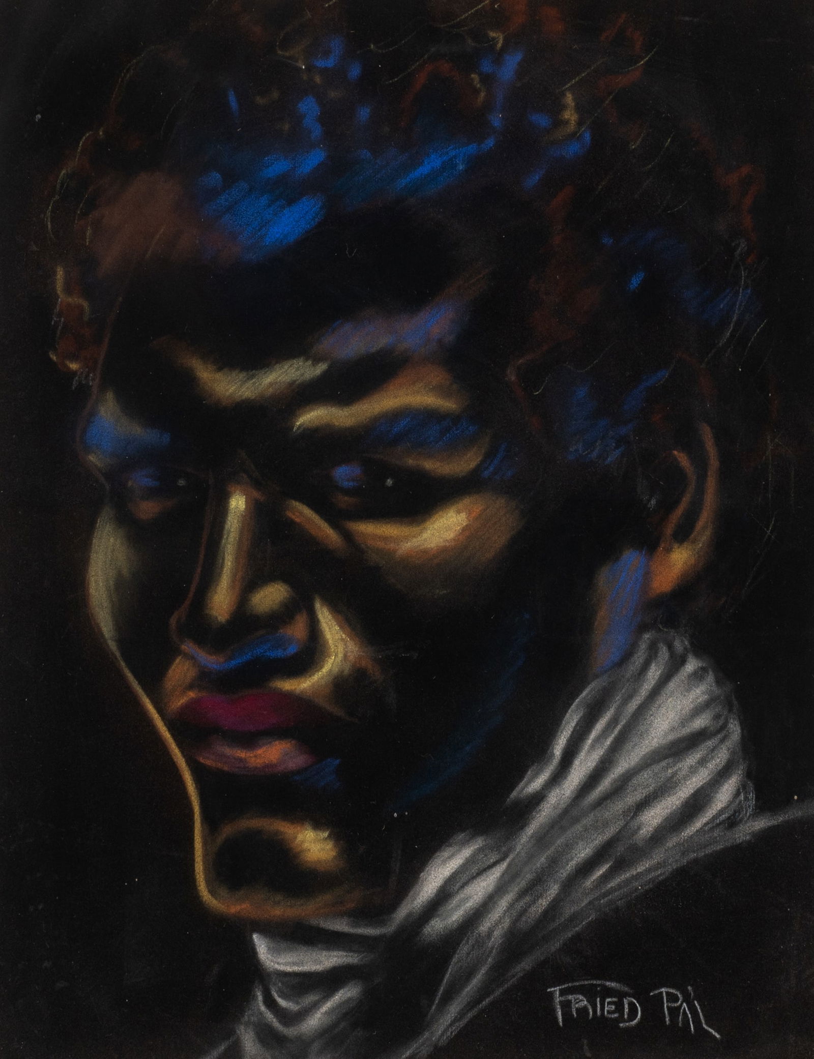 Portrait of a Man, Pastel After Pal Fried.: Artist(s): After Pal Fried. Medium: Pastel on velvet. Signature(s): Bears a signature after the artist, lower right. Paperwork: N/A Condition: The work itself is in good overall condition. There is to