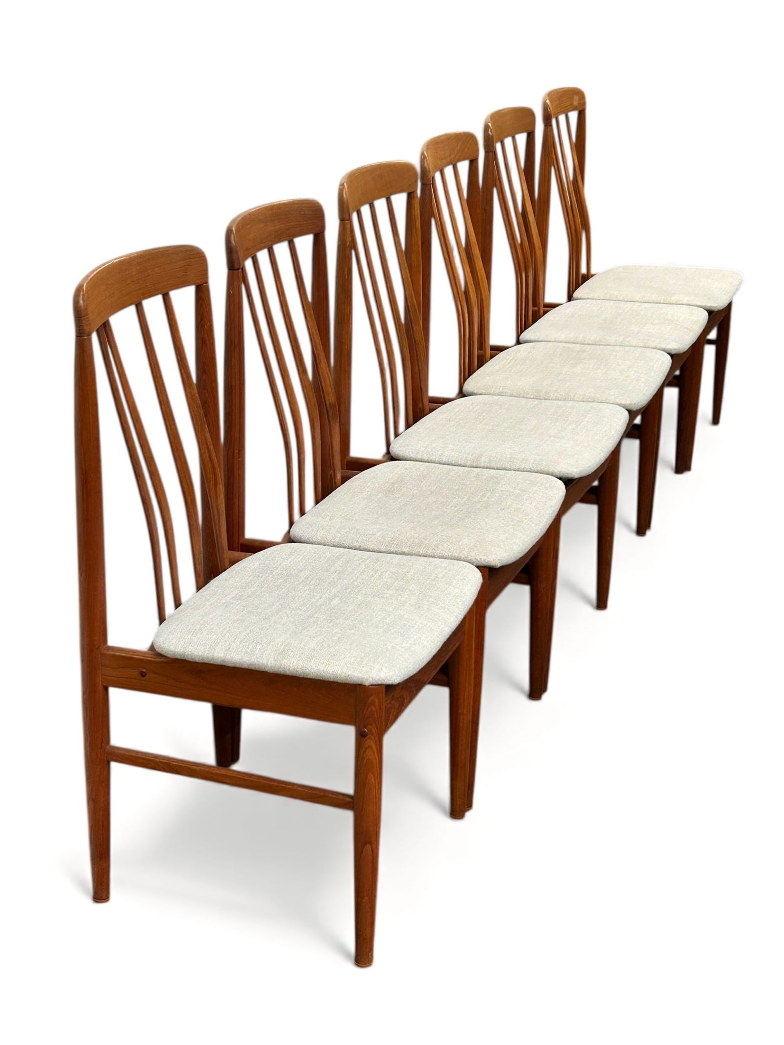 Set of Six Bennly Linden Danish Chairs. (1 of 10)