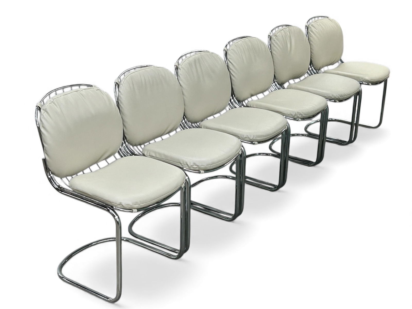 Set of Six Gastone Rinaldi Tubular Dining Chairs. (1 of 9)