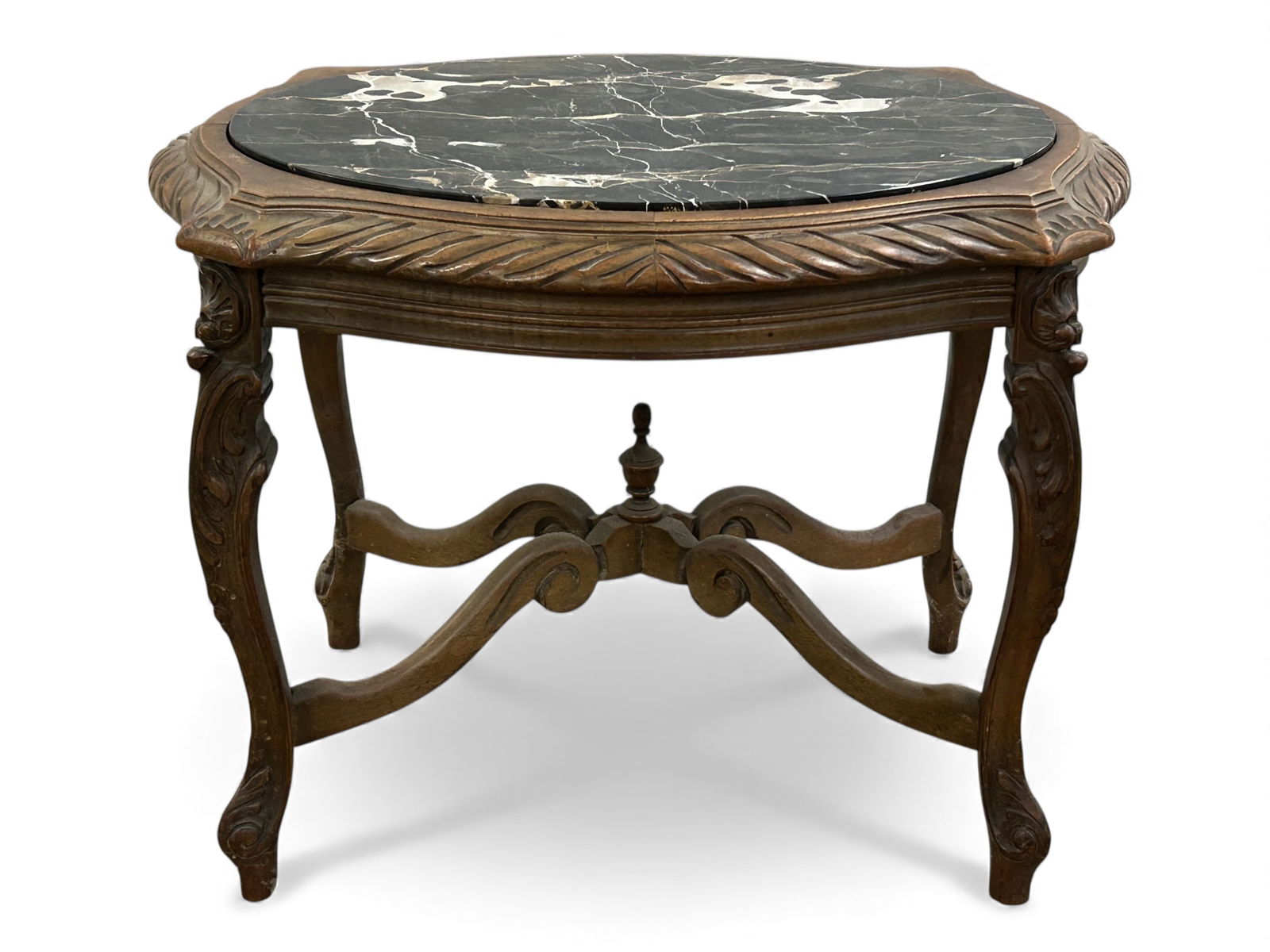 Carved French Marble Top Table. (1 of 8)