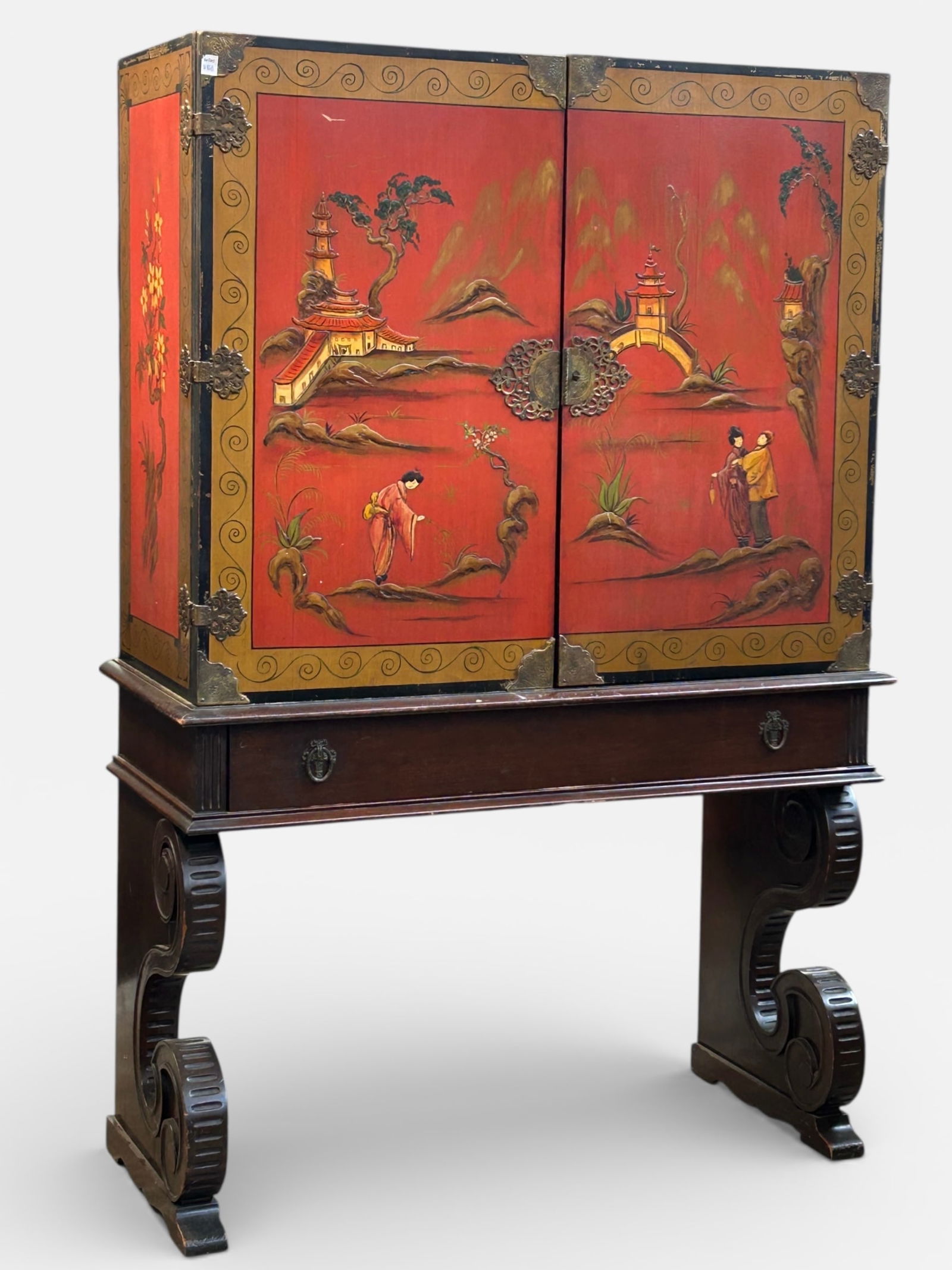 Antique Painted Asian Cabinet - May Furniture. (1 of 20)