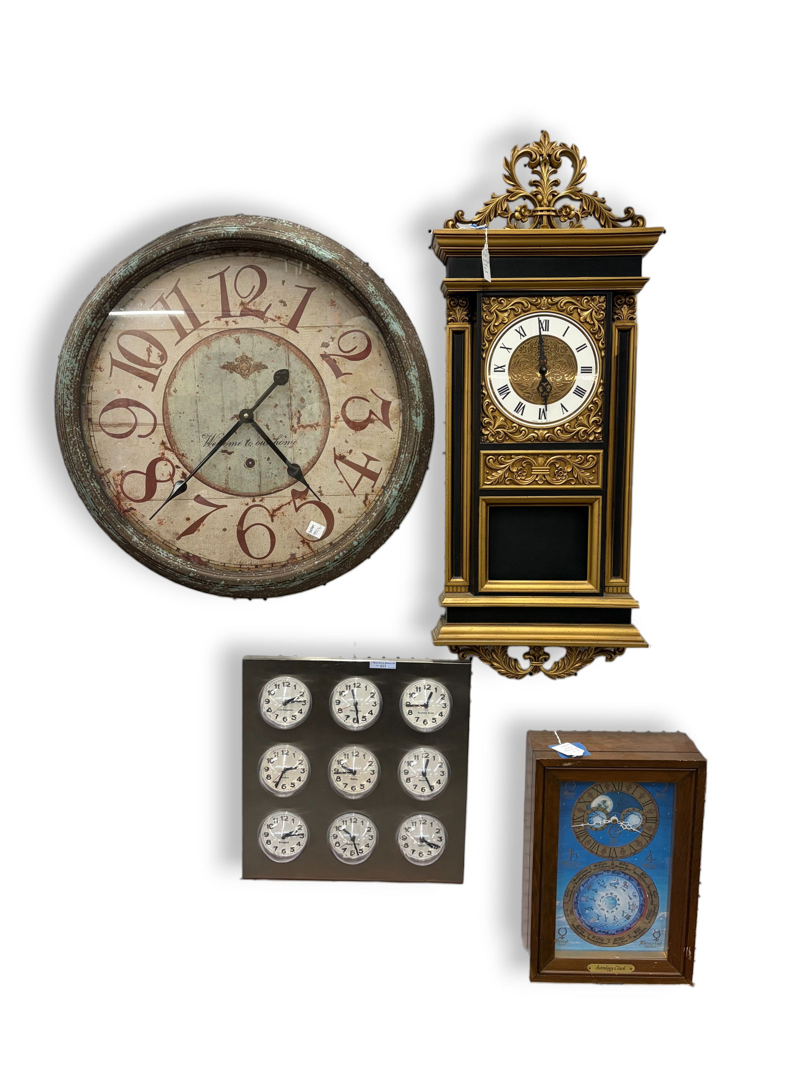 Lot of 4 Assorted Wall Clocks, Inc. Astrology. (1 of 7)