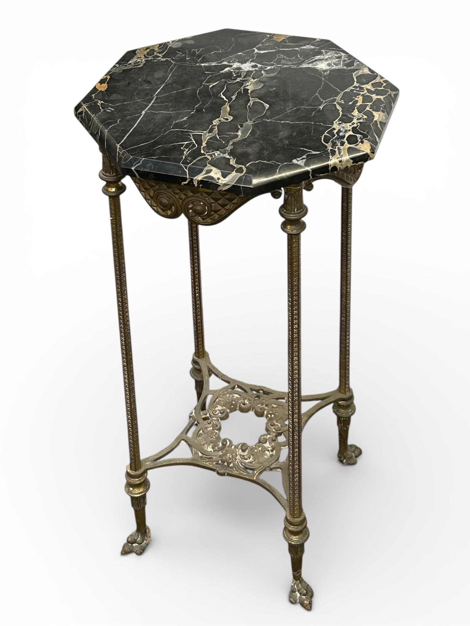 Antique Iron and Marble Table. (1 of 13)