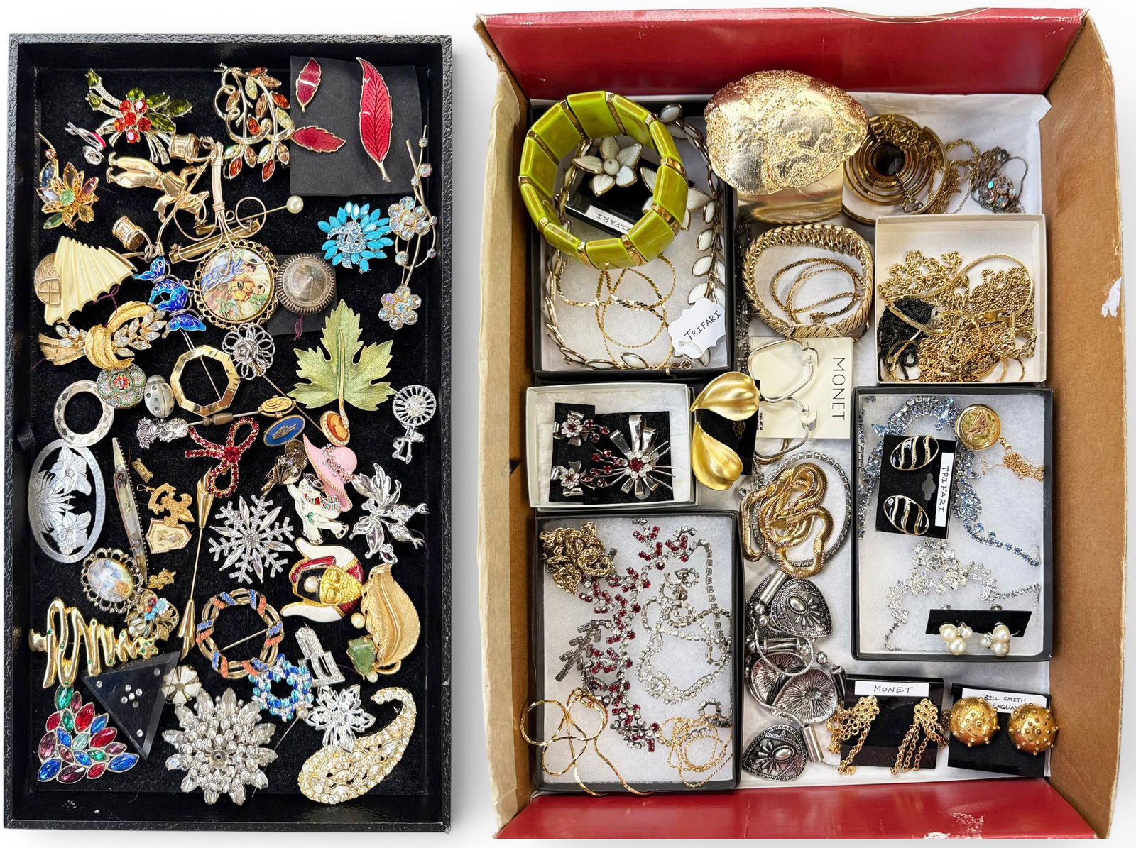 Lot of Vintage Costume Jewelry - Brooches, 925. (1 of 4)