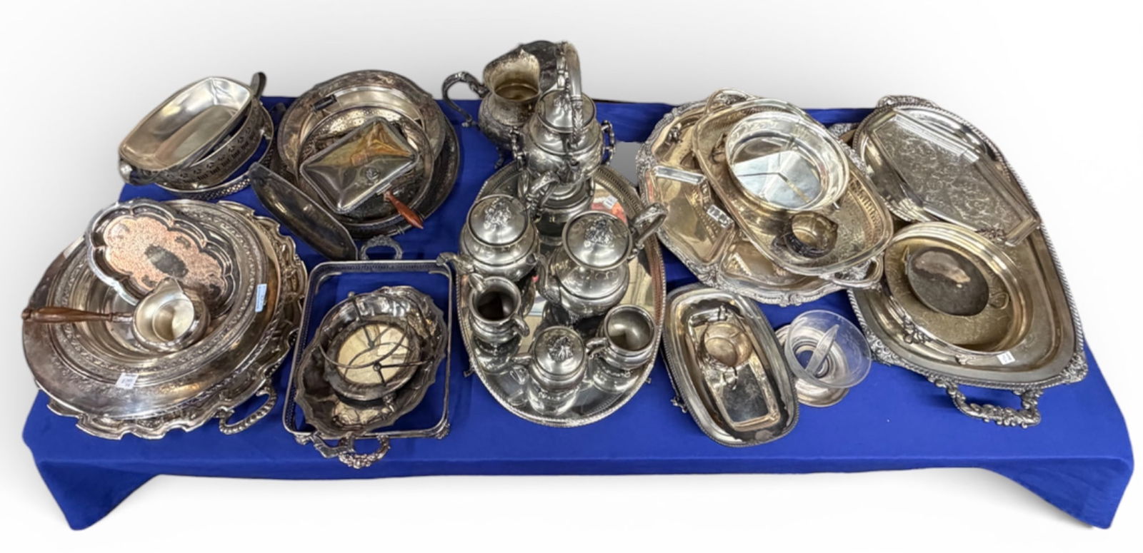 Large Lot of Assorted Silverplate Service Items. (1 of 3)