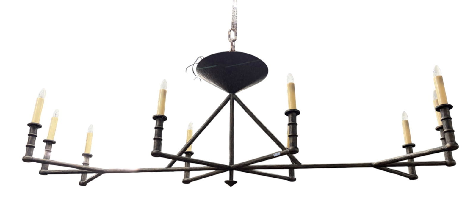 Massive Medieval Style 10-Light Linear Chandelier. (1 of 2)