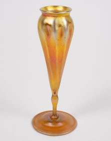 L.C.T. Tiffany Favrile Footed Floriform Vase.