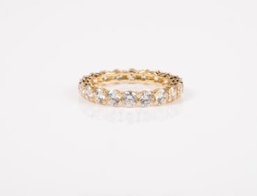 14K Gold Diamonique & Cubic Zirconia Eternity Band