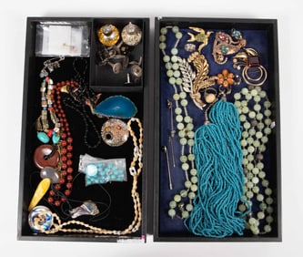 Lot Mostly Gemstone Jewelry - Jade, Carnelian, 925