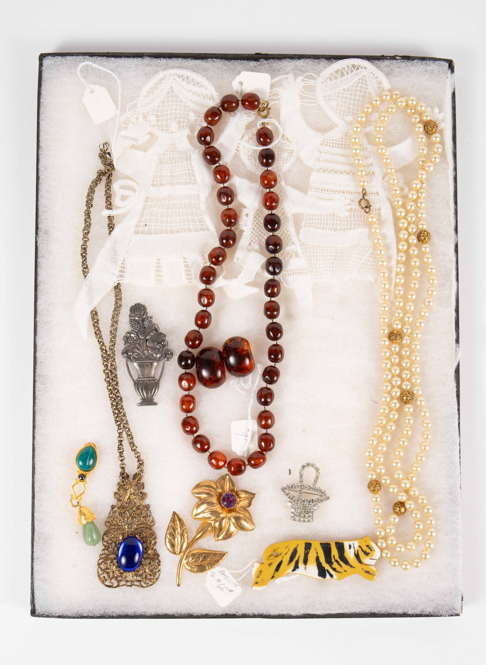 Lot of Vintage Jewelry - Amber, Bakelite, Etc. (1 of 4)