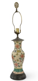 20th Century Chinese Porcelain Vase Lamp.